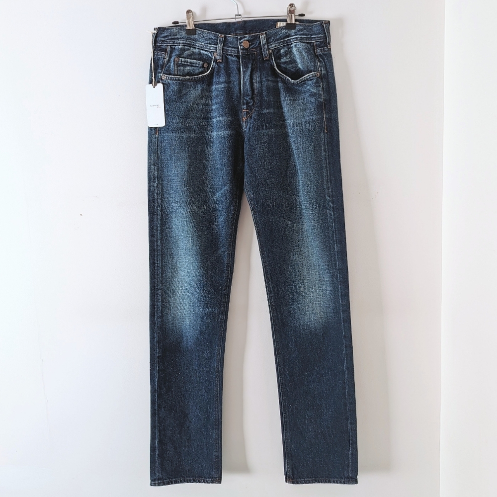 M.Grifoni Denim Dark Blue Wash Straight Jeans Slim Men's Italy 33